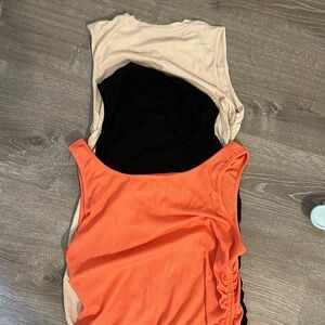 3 Dresses! Ruched/scrunch tie side Dress Sz L